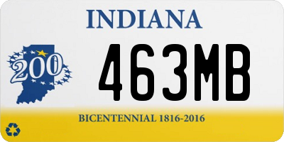 IN license plate 463MB