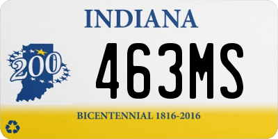 IN license plate 463MS