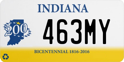 IN license plate 463MY