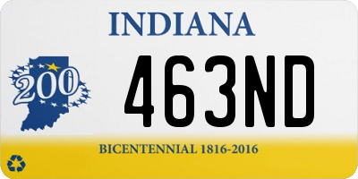 IN license plate 463ND