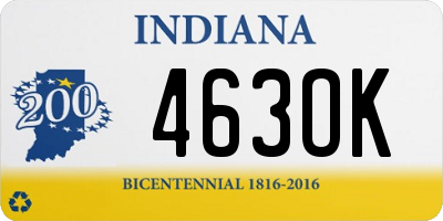 IN license plate 463OK