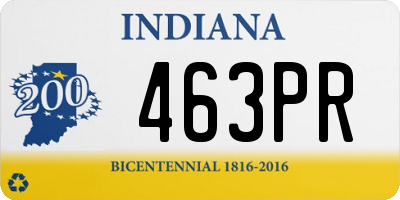 IN license plate 463PR