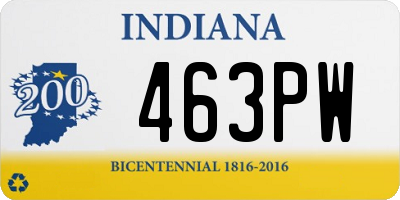 IN license plate 463PW