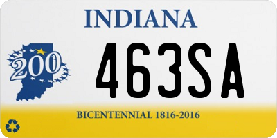 IN license plate 463SA