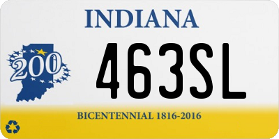 IN license plate 463SL