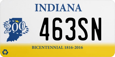 IN license plate 463SN