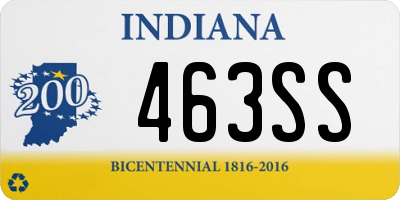 IN license plate 463SS