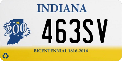 IN license plate 463SV