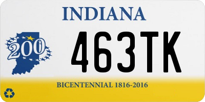 IN license plate 463TK