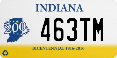 IN license plate 463TM