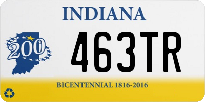 IN license plate 463TR