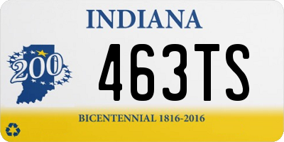 IN license plate 463TS