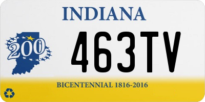 IN license plate 463TV