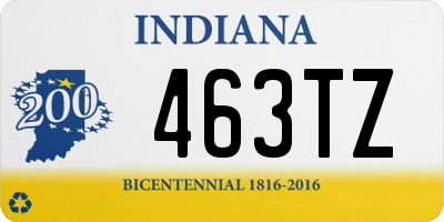 IN license plate 463TZ