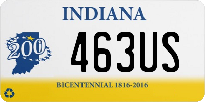 IN license plate 463US