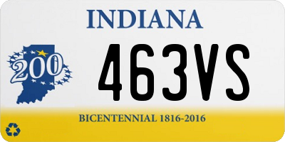IN license plate 463VS