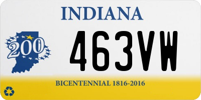 IN license plate 463VW