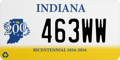 IN license plate 463WW