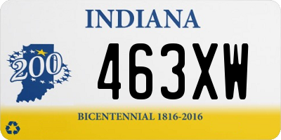 IN license plate 463XW