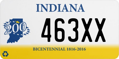 IN license plate 463XX