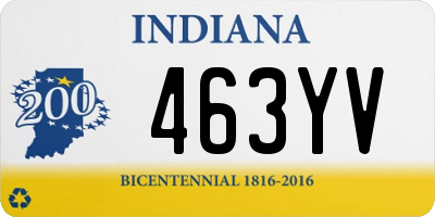 IN license plate 463YV