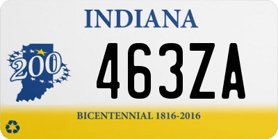 IN license plate 463ZA