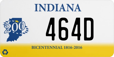 IN license plate 464D