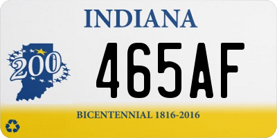 IN license plate 465AF