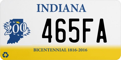 IN license plate 465FA