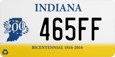 IN license plate 465FF
