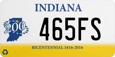 IN license plate 465FS