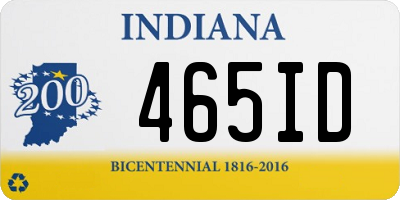 IN license plate 465ID