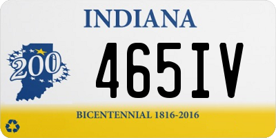 IN license plate 465IV