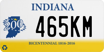 IN license plate 465KM