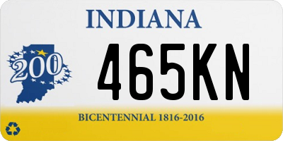 IN license plate 465KN