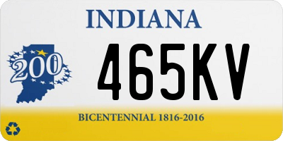 IN license plate 465KV