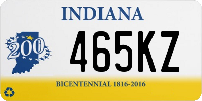 IN license plate 465KZ