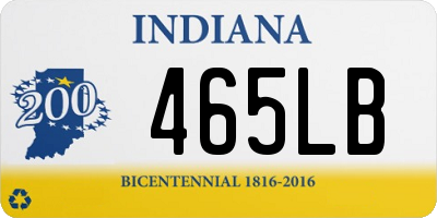 IN license plate 465LB