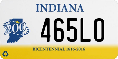 IN license plate 465LO