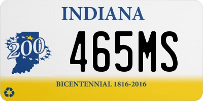 IN license plate 465MS