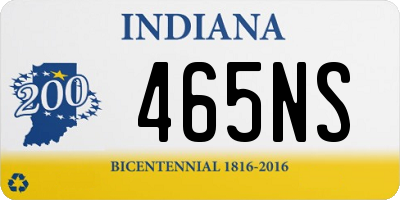 IN license plate 465NS