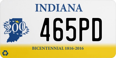 IN license plate 465PD