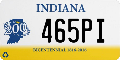 IN license plate 465PI