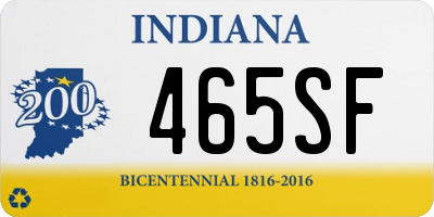 IN license plate 465SF