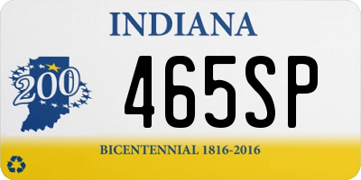 IN license plate 465SP