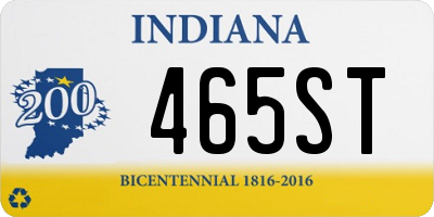 IN license plate 465ST