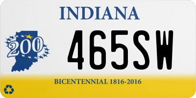 IN license plate 465SW