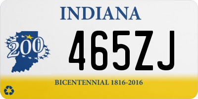 IN license plate 465ZJ