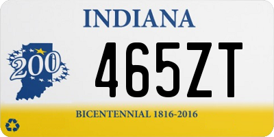 IN license plate 465ZT