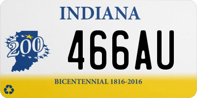 IN license plate 466AU